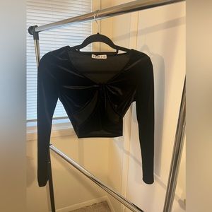 Velvet Long sleeve Croptop